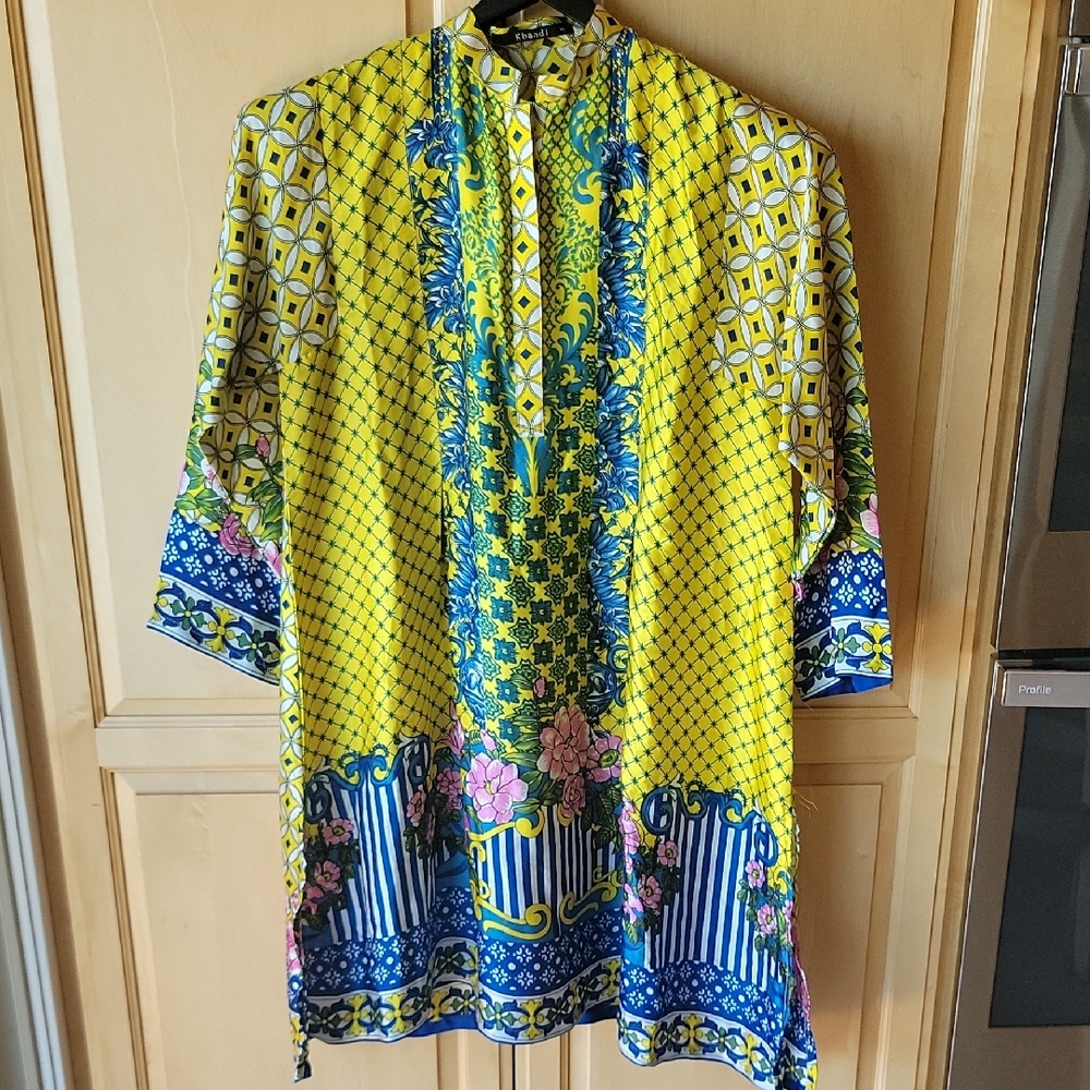 Vibrant Yellow and Blue Tunic